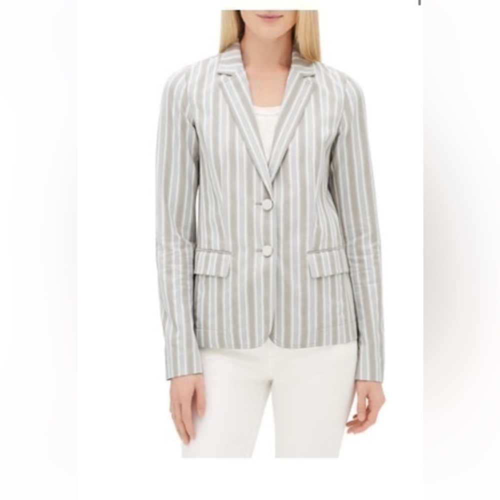 Lafayette 148 | New York Vangie Striped Cotton Blazer 8
